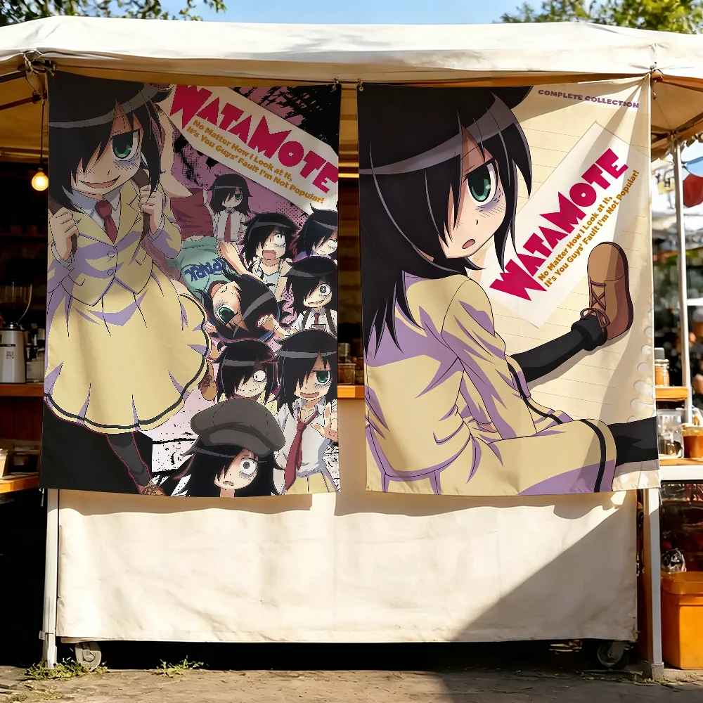 Anime K-Kuroki Tomoko W-WataMote-S flag Tapestry Room Decoration Wall Hanging Aesthetic Bedrooms Advertising Banner