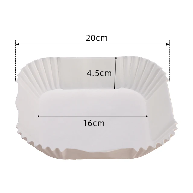 

Disposable Parchment Paper Tray For Air Fryer Square Round Design Double-Sided Coating For Bread No Fluorescent Agent