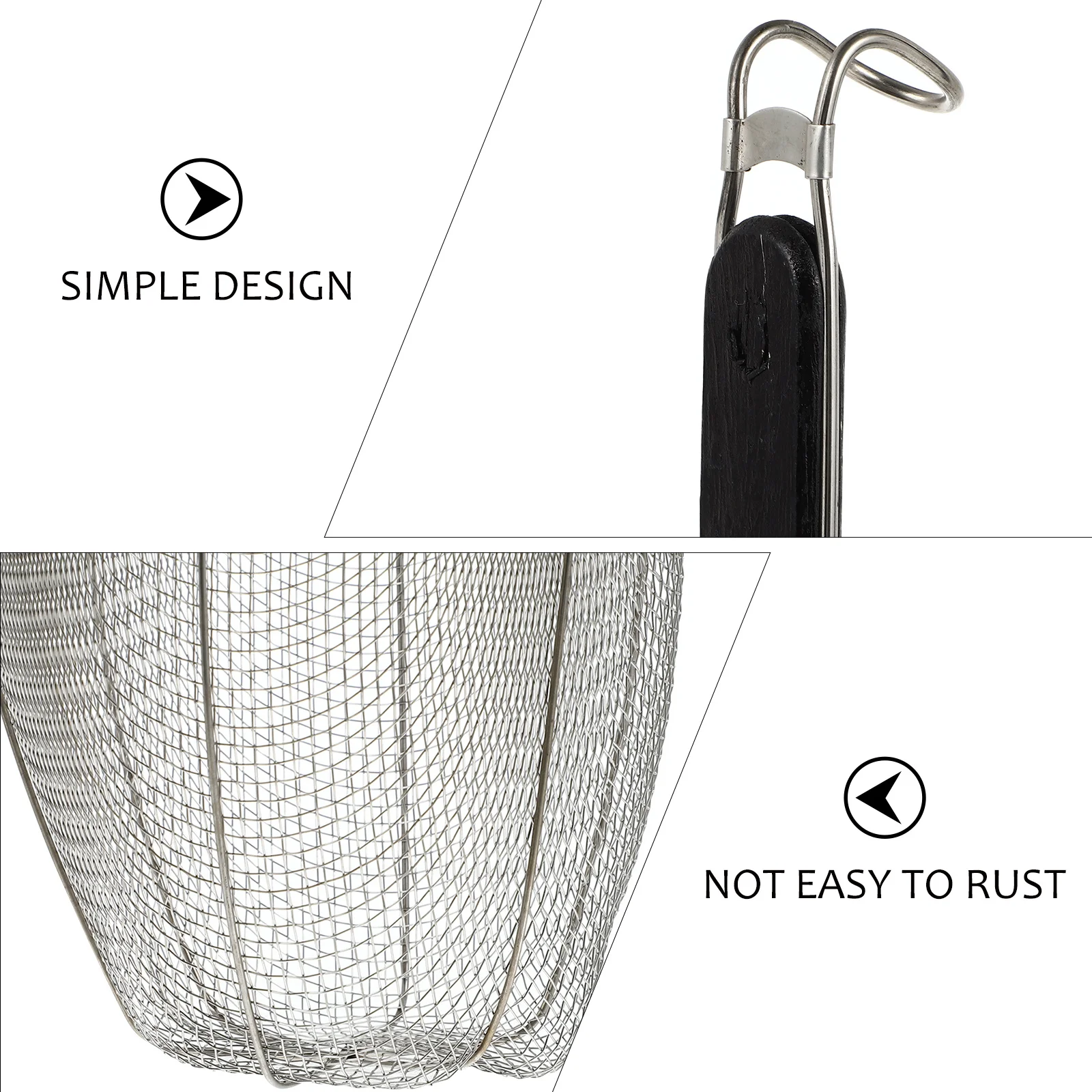 

Noodle Straining Basket Practical Handle Design Kitchen Sifter Ideal for Boiling Frying Cooking Noodle Sifter