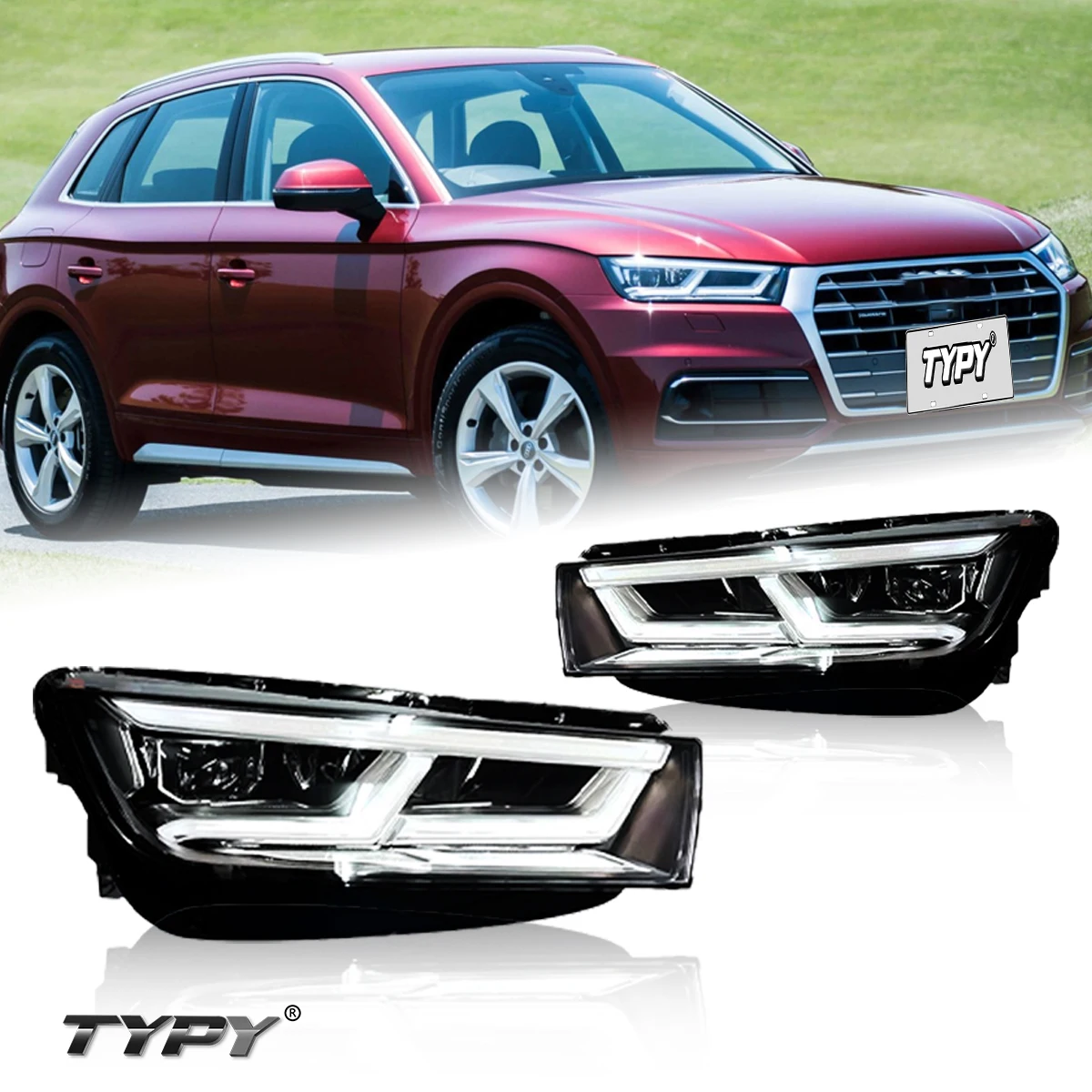 

TYPY New LED Car Headlights For Audi Q5 2018-2020 Headlight Signals Auto Accessories Daytime Running Lights