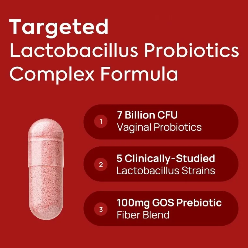 Probiotics and Lactic Acid Bacteria Probiotics, Mushrooms, Cranberries, Pineapple - Vaginal Health Support -60 Capsules