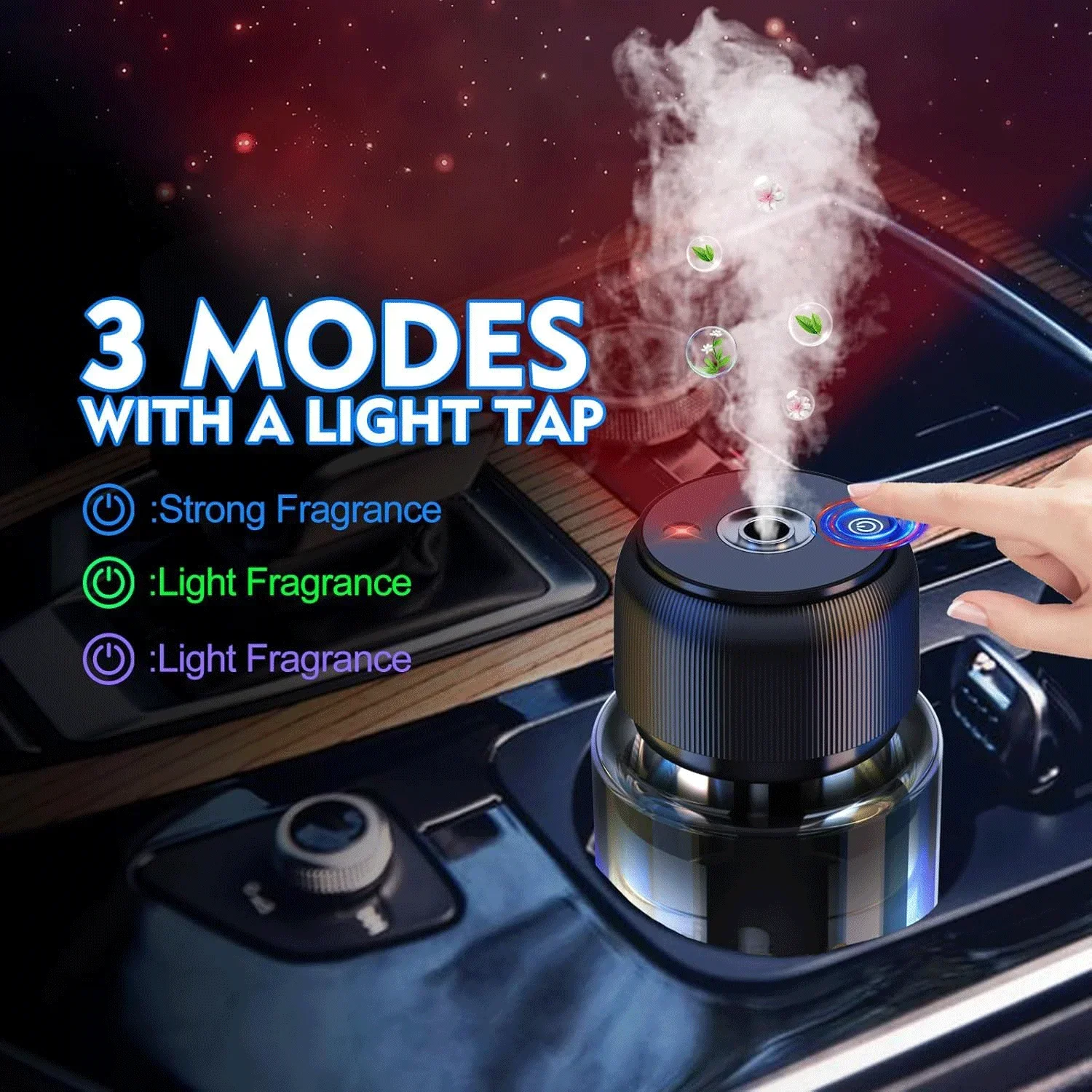 Smart Car Air Freshener Star Sky Cold Mist Humidifier Glass Intelligent Fragrance Machine Starts and Stops with The Car Diffuser