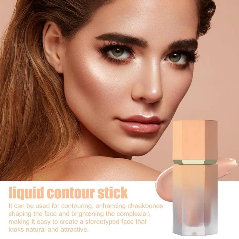 Matte Liquid Contour Stick Natural Waterproof Lasting Nose Shadow Contouring Brighten Face Highlighter Cream Face Makeup