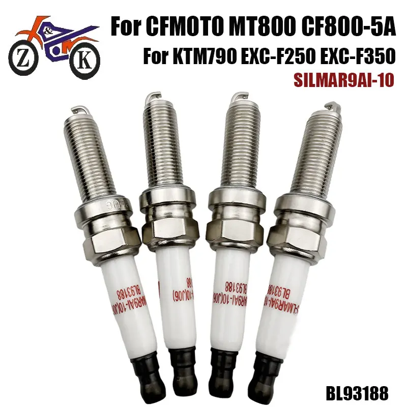 

SILMAR9AI-10 свеча зажигания мотоцикла замена для CFMOTO CF800-5 CF800-5A EXC-F250 EXC-F350 MT800 свеча зажигания 4 шт./компл.
