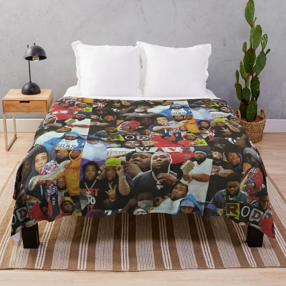 

Rod Wave Collage Throw Blanket Luxury Designer Summer Beddings Blankets