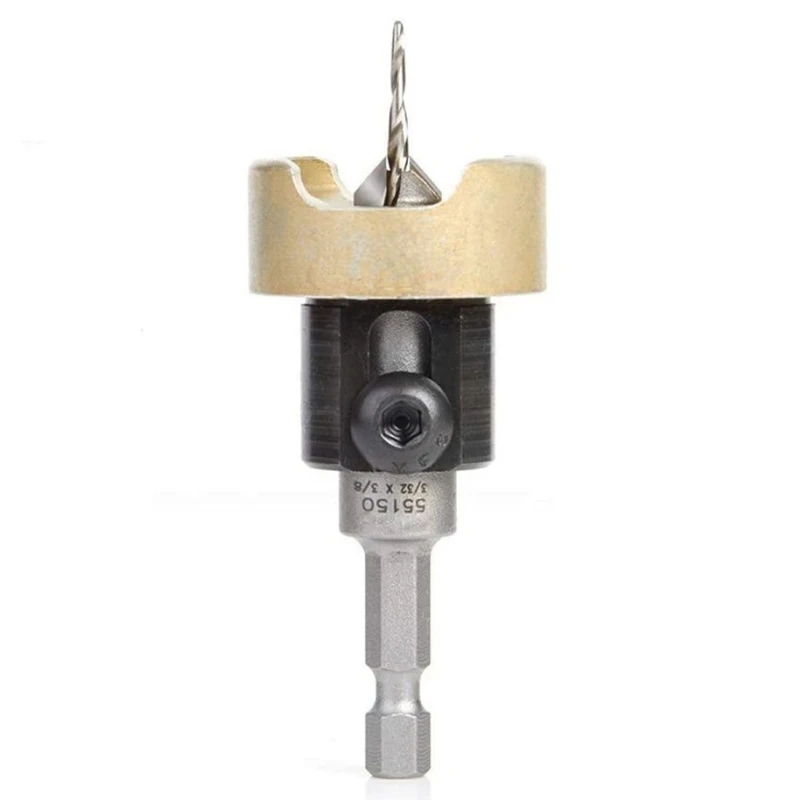 82 Degree Woodworking Countersink Drill Bit Carbide Tipped with Adjustable Depth Stop Woodworking Countersink Drill Bit