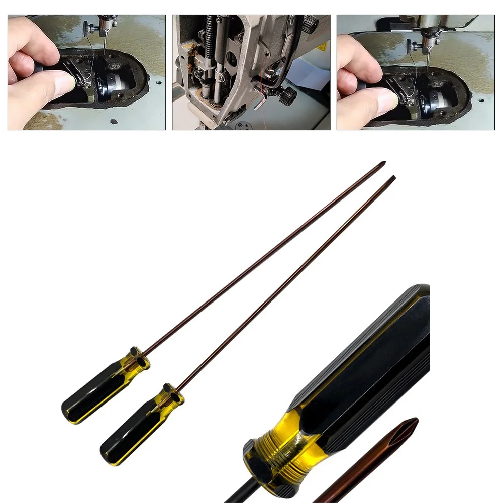1/2pcs 12inch Slotted Cross Screwdriver Extra Long Magnetic Screwdriver With Rubber Handle Repairing Tools Extended Screwdriver