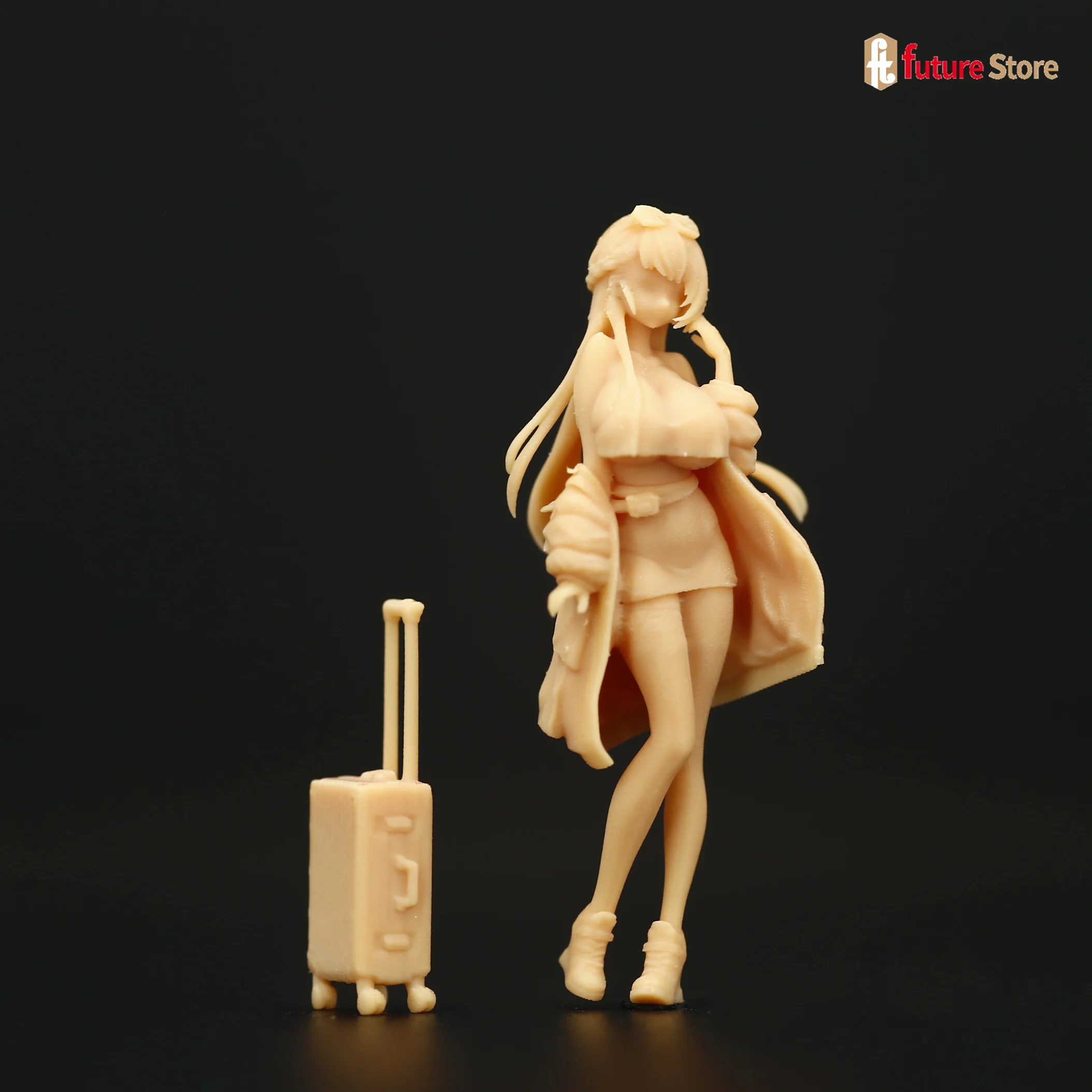 1/64 1/43 A328 Anime Game Role Girl Suitcase Miniatures Figures Diorama Sand Table Scene Props Creative Photograph Mini Doll