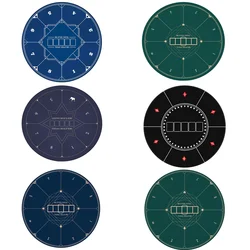 60x60cm Round Texas Hold 'em Table Mat A Variety of Patterns Beautifully Printed Casino Poker Table Mat Entertainment Accessorie