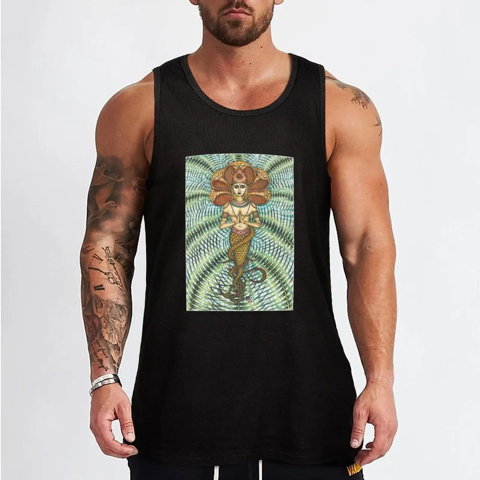 Patanjali Jungle Kaleidoscope Tank Top T-shirt Men's gym gym shirt men Men's fitness t-shirt