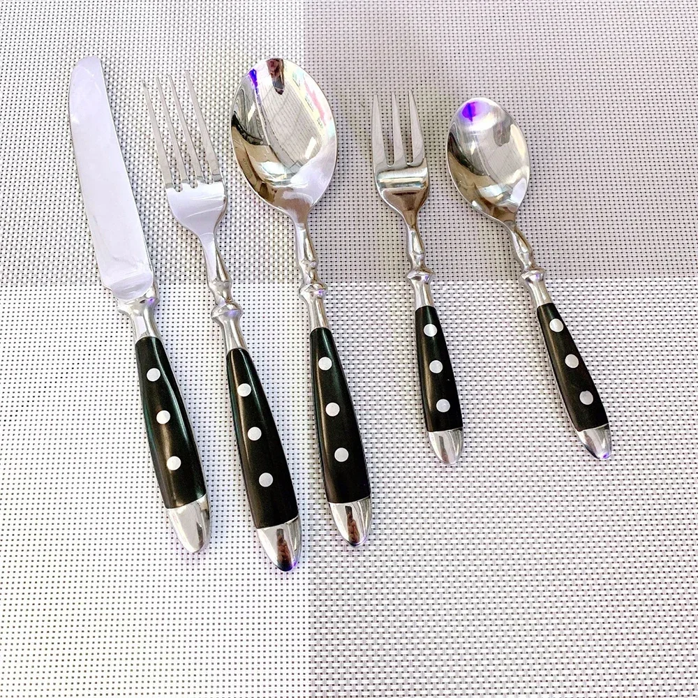 Steel Western Food Tableware Set Three Nails Knife, Fork and Spoon Practical Bakelite Black Handle Stainless  Knife