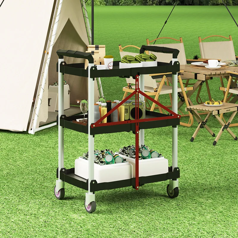 Tool Cart Folding Silent Plastic Outdoor Equipment Mobile Cart Photographic Equipment Workbench