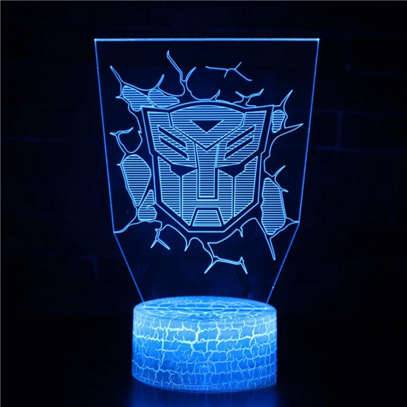 Transformers การ์ตูน Night Light 3D ตกแต่งห้องนอน LED Light ห้องนอน Deco Optimus Prime เด็กของขวัญวันเกิดของเล่น