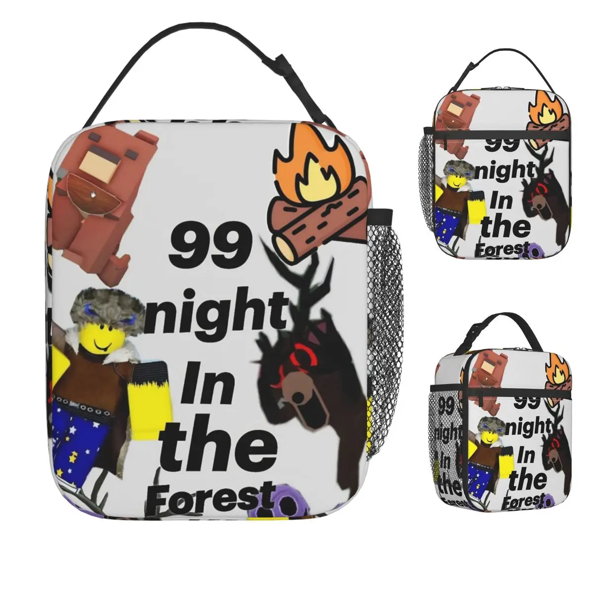 

99 Nights In The Forest Lunch Bag Video Game School Lunch Box For Women Fashion Print Tote Food Bags Oxford Cooler Bag