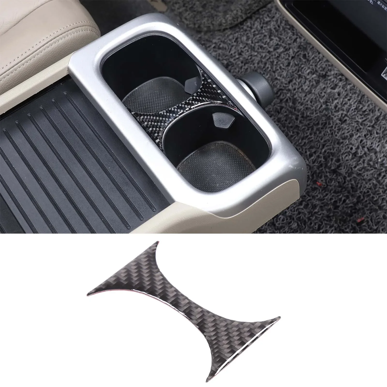 

For Honda Odyssey LHD 2009-2014 Soft Carbon Fiber Car Center Console Cup Holder Divider Sticker Interior Protection Accessories