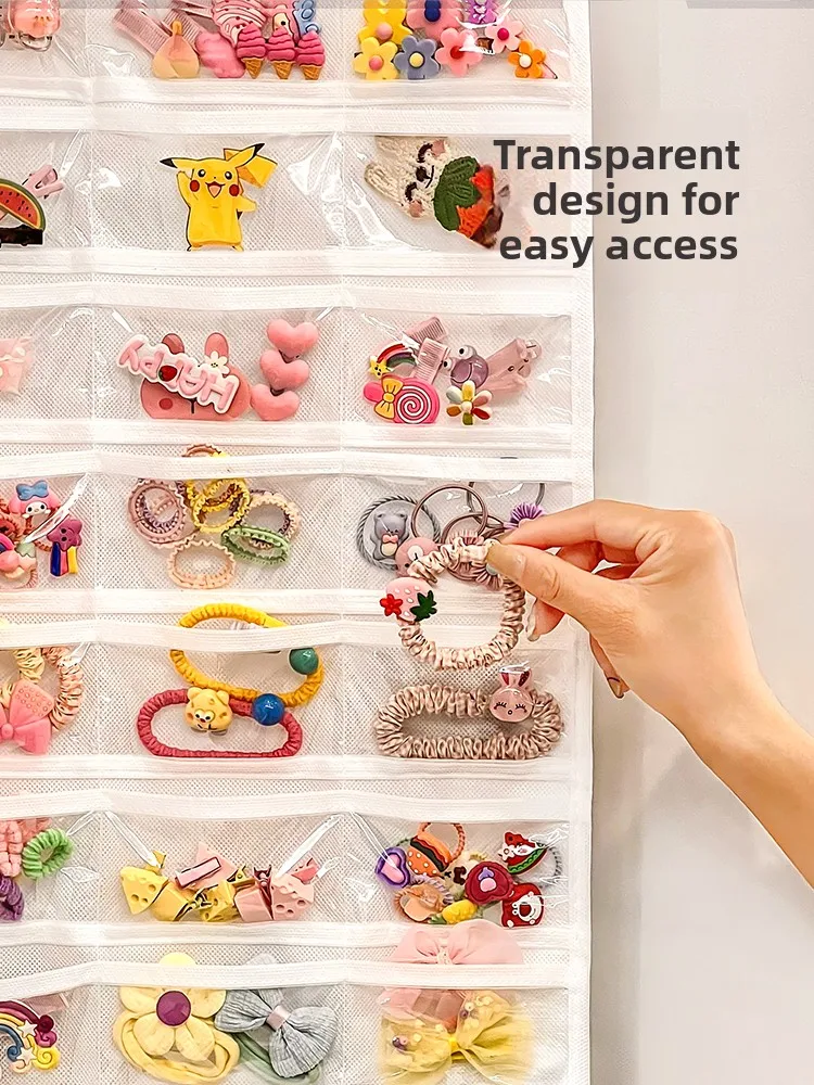 منظم تخزين معلق على الحائط لإكسسوارات شعر الأطفال، مشابك شعر للفتيات الصغيرات، أربطة مطاطية، عصابات شعر، مشابك ساعة
