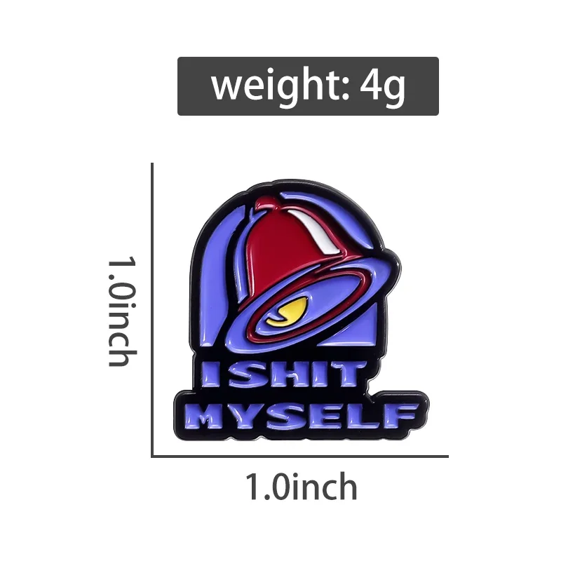 Humorous I SHIT MYSELF Enamel Pins Creative Vintage Bell Metal Brooches Backpack Lapel Badges Funny Jewelry Gift for Friends