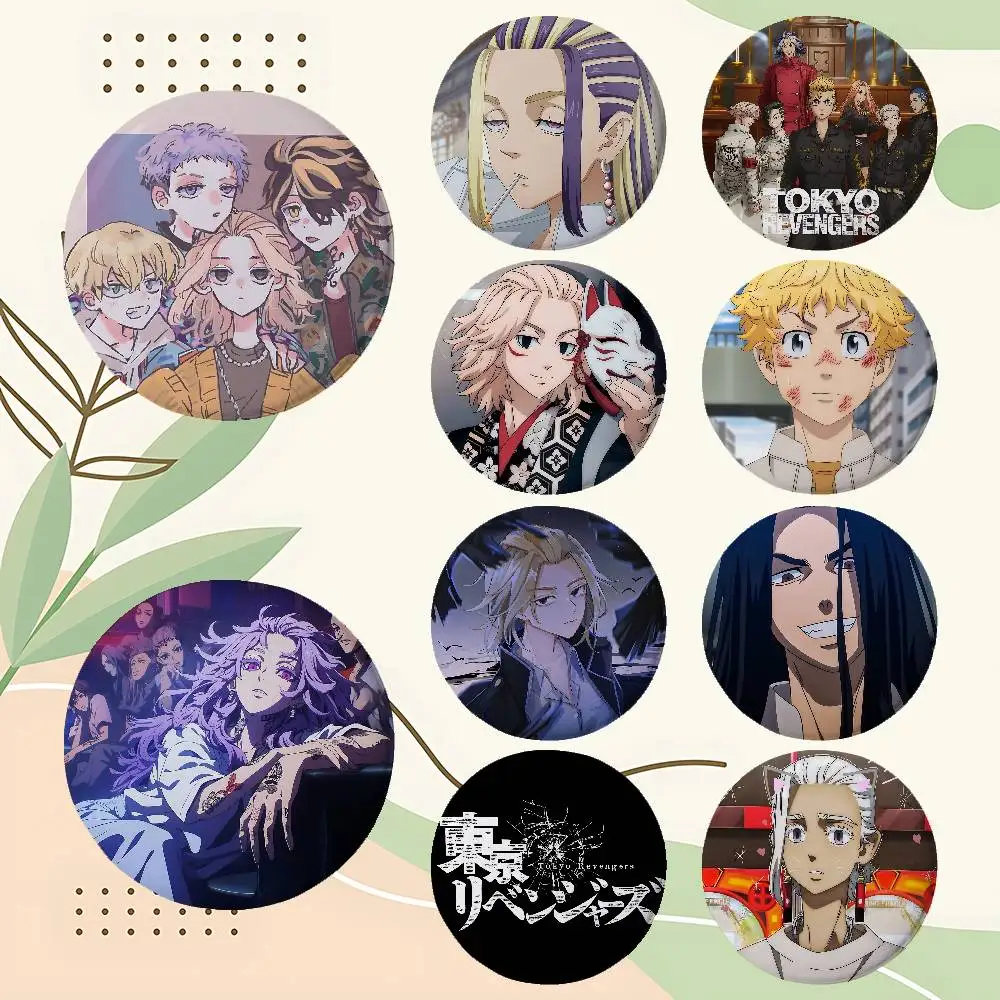 Anime Tokyo Revengers Broschen Stilvolle Anstecknadeln Exquisite Runde Abzeichen Taschenaccessoires Schmuck Geschenke