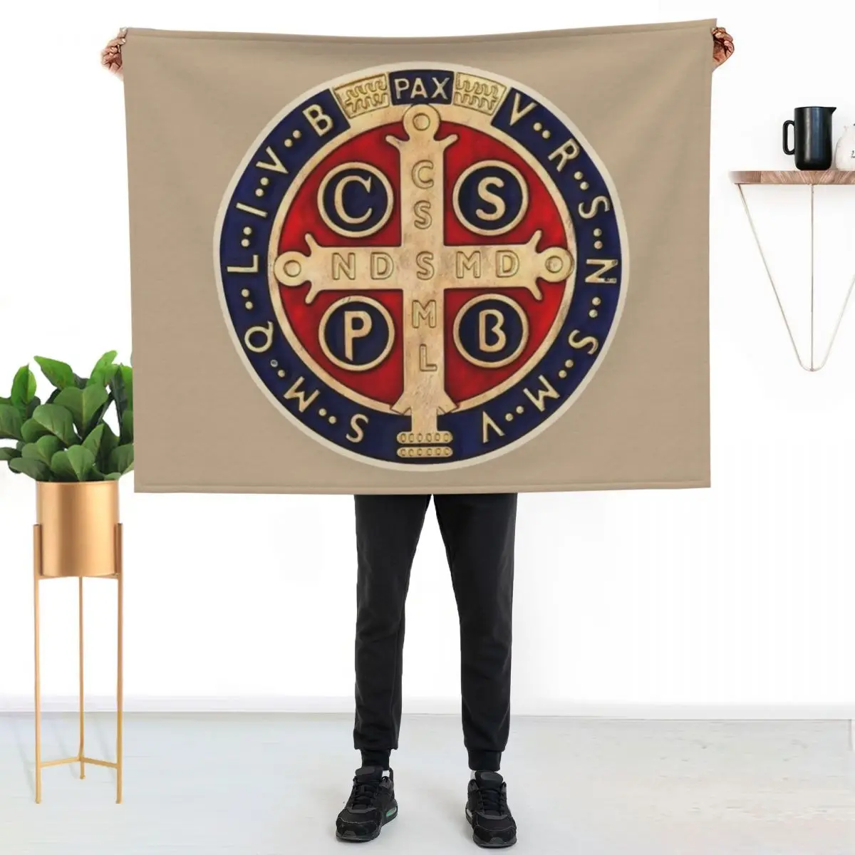 The Medal of Saint Benedict, Saint Benedict Throw Blanket Soft Big Bed covers Extra Large Throw Loose Tourist Blankets