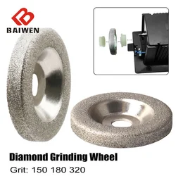 Diamond Grinding Wheel Disc Cup, Emery Milling Sharpener, Hole Rotary Tool para Glass Stone, 150 Grit, 180 Grit, 320 Grit, 2 