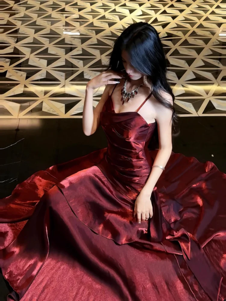 المرأة الربيع الصيف أنيقة عارية الذراعين تكدرت ضوء فستان حفلة فاخرة موضة فساتين لحفلات الكوكتيل عيد ميلاد الزفاف الكبار فستان حفلات