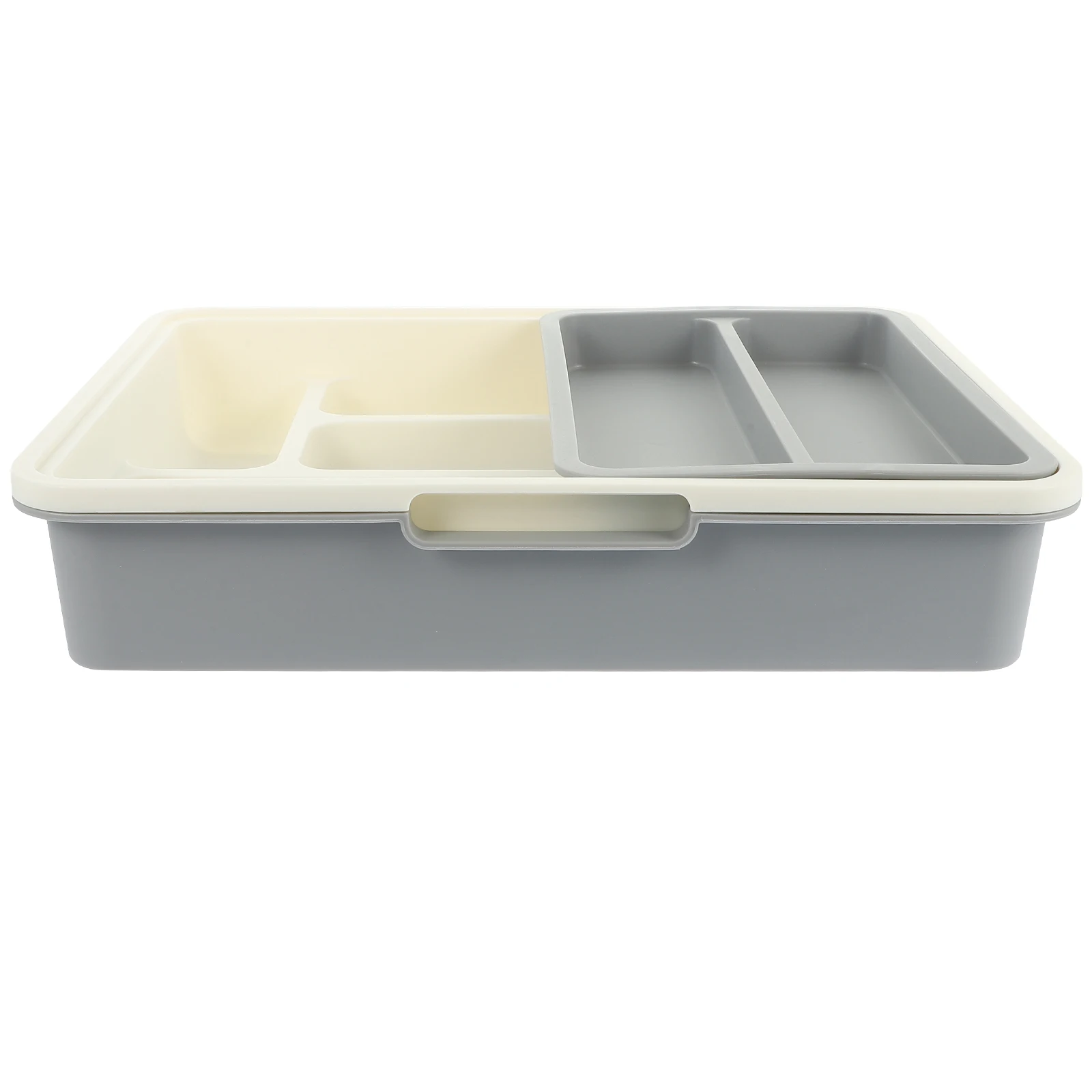 

1 Set Thickened Pp Cutlery Organizer Multi-Grid Stackable Utensil Storage Box Shatter-Proof Reusable Plastic Kitchen Drawer