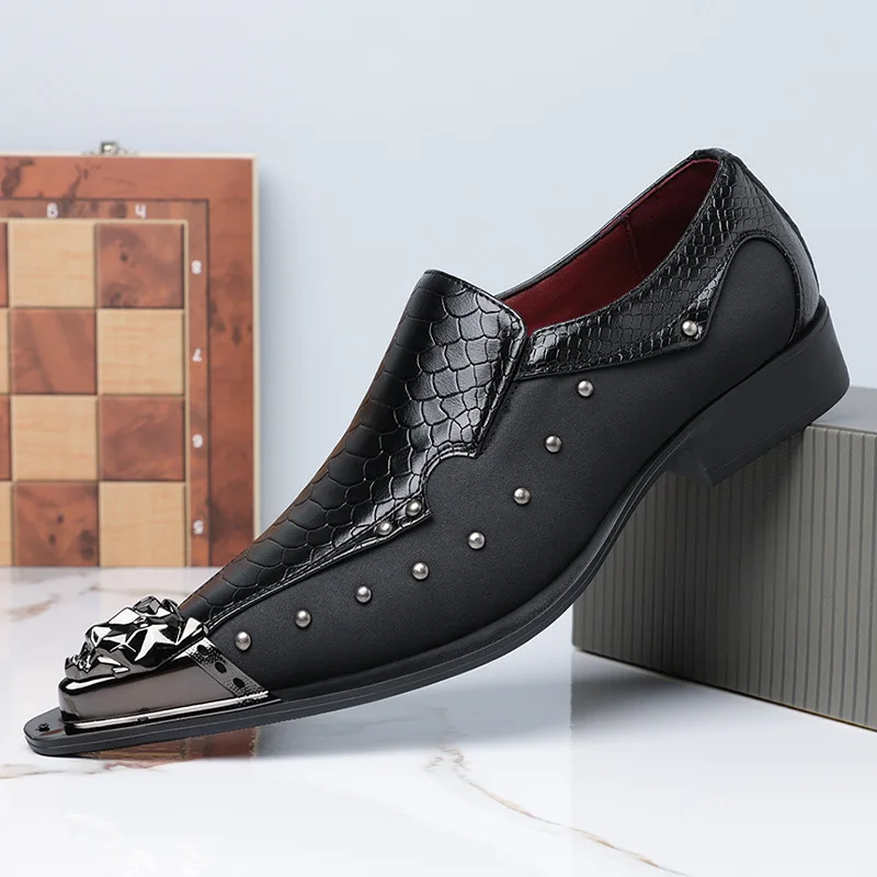 Fashion Luxury Wedding Pointed Toe Formal Loafers Luxury Shoes Man Designer Brand Business Dress Shoes for Man Uomo Eleganti
