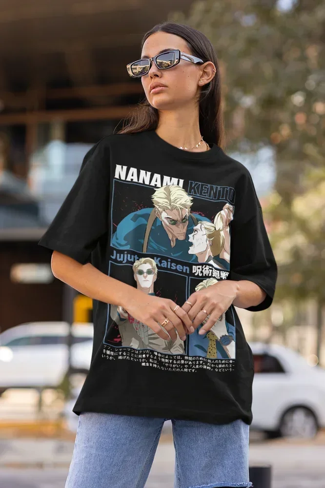 

Fashion Nanami Kento Jujutsu Kaisen T-shirt Anime Manga Graphic T Shirts Women's Clothing Y2K Top Goth Oversized T Shirt