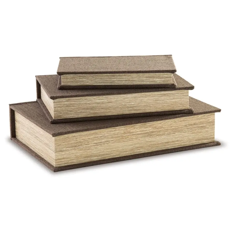 

Jolina Vintage 3 Piece Faux Book Keepsake Storage Box Set, Small Medium Large, Nesting Design, Keepsake Boxes, Remote Control St