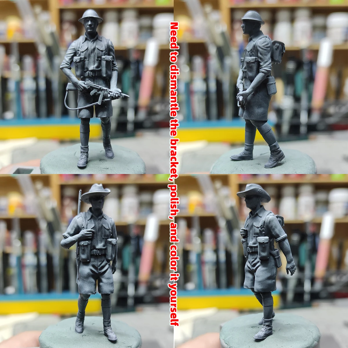 Maßstabsgetreuer Miniaturmodellbausatz Britische Soldaten, die in Nordafrika kämpfen, Figuren, Militär, 6-teiliges Set, 1940–1943, 1/35, 1/48, 1/72 – Detail 2