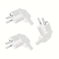 3PCS 4.8mm EU Schuko Plug Male Replacement Outlets Rewireable 250V 16A IP44 Connector Electeic Socket For Power Extension Cable