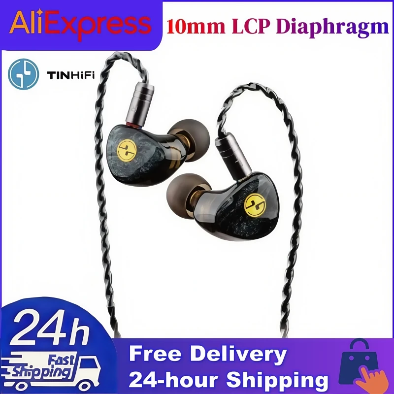 

TINHIFI T3 Plus 10mm LCP Diaphragm HiFi in-Ear Earphone Wired Music IEM Oxygen Free Copper Cable 3.5mm with 0.78 2Pin