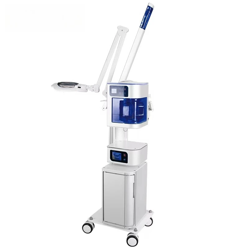 4 in 1 Digital Touch-screen Beauty Instrument Include Facial Steamer, Magnifying Lamp, Hot Towel Cabinet & One Optional Function