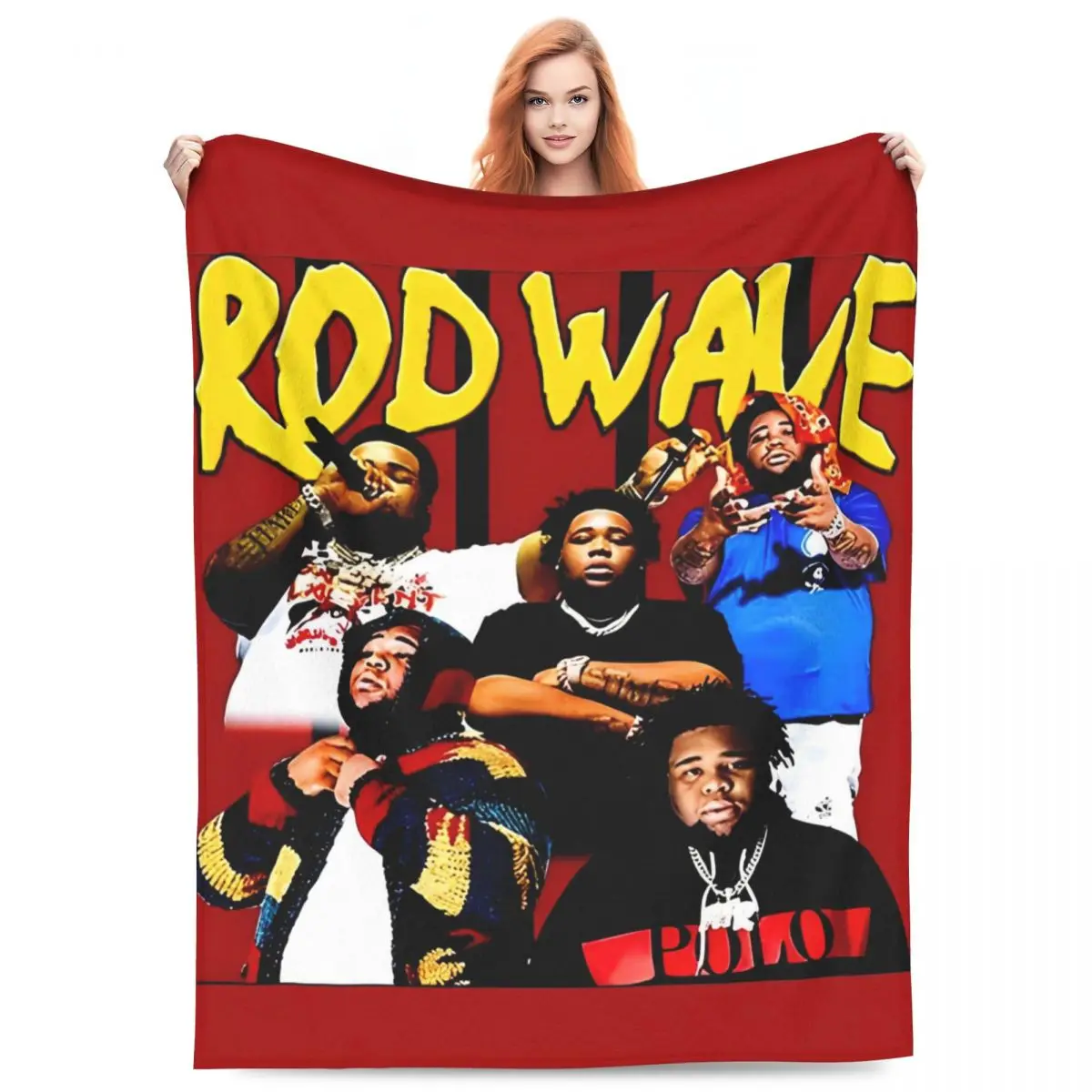 Rod Wave Blanket Coral Fleece Plush Summer Multi-function Lightweight Thin Throw Blankets for Sofa Travel Bedding Throws