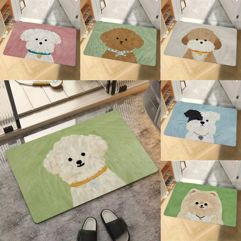 Alfombra bonita para cachorros, alfombra antideslizante para pies, felpudo para decoración del hogar, dormitorio, sala de estar, puerta de entrada, moderna y hermosa