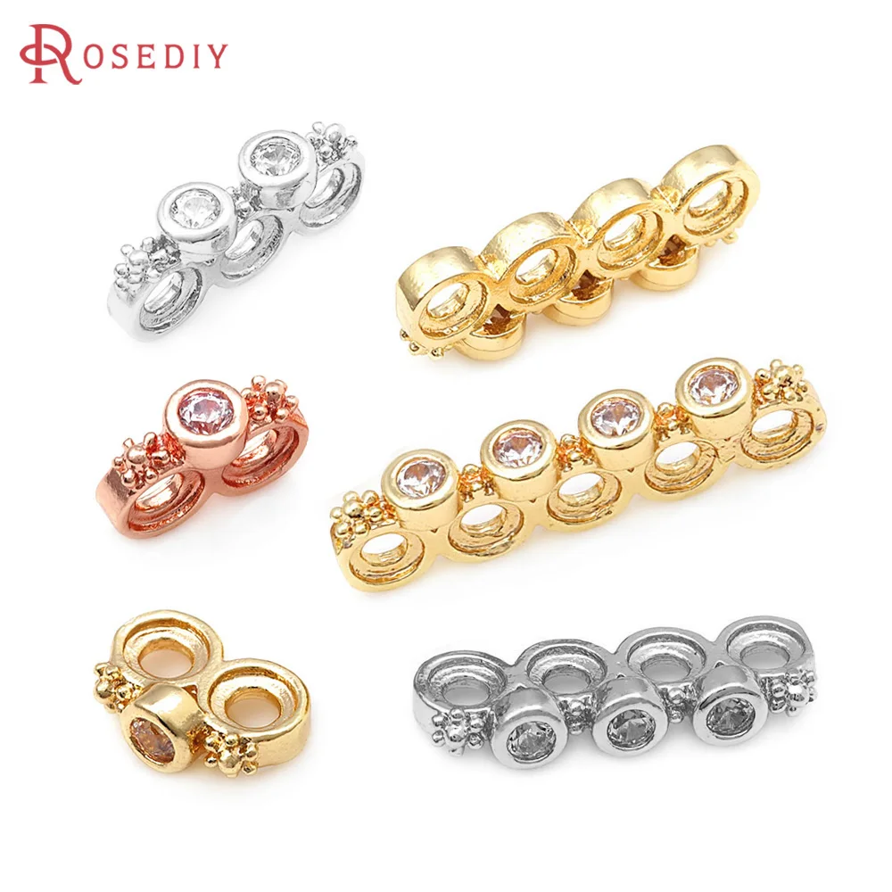 

10PCS 18K Gold Color Brass Flower Connect Bracelets Necklaces Spacer Beads High Quality Jewelry Diy Accessories Making Materials