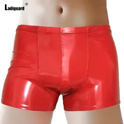 Sexy Men Pu Leather Lingerie Shorts 2024 America and Europe Style Dancing Club Short Underwear Red Black Soft Fetish Hotpants