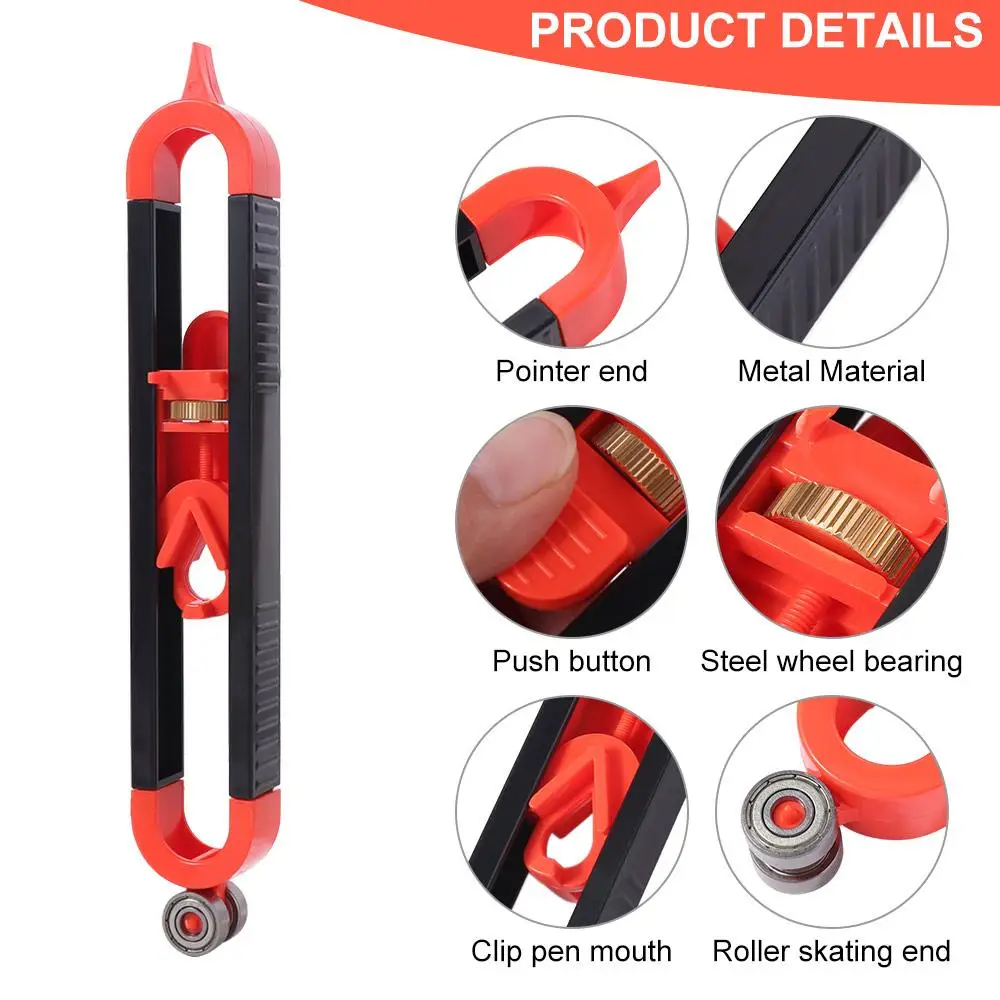 

Profile Duplicator Profile Scribing Ruler Precise Adjustable Locking Contour Gauge Multi-purpose Practical