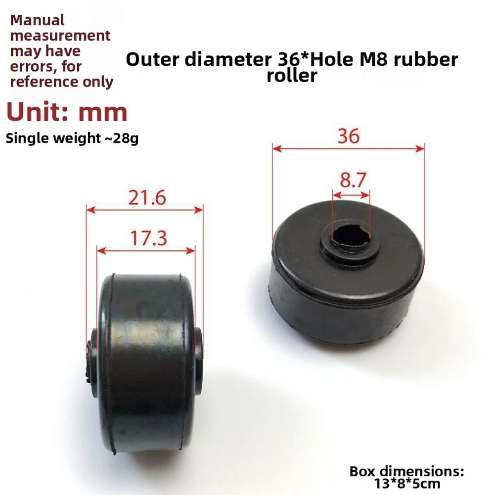 36mm Roller Wheel Furniture Caster Wheel For Indoor Transport 13*8*5cm Rubber Wheels For Furniture Transport Gym