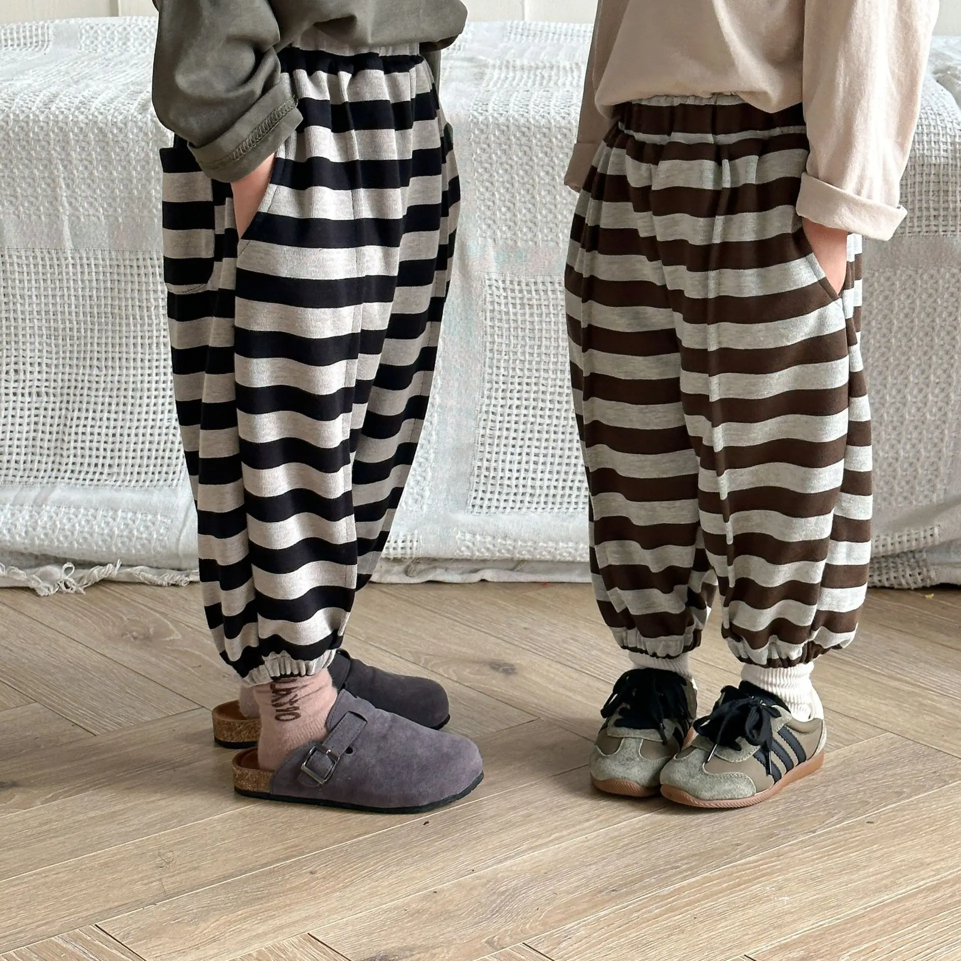 Kids Pants Children Motion Trousers Girl Stripe Casual Pants Boy Autumn New Spring Autumn Easy Baby Sweatpants 2024