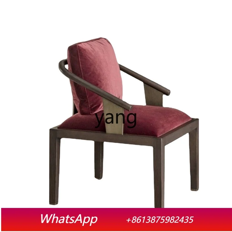 1 New Chinese High-End Design Solid Wood Cloth Craft Sofa Combination Modern Simple Model Room Club Living Room Chair