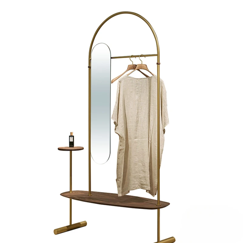 

Coat rack mirror dressing full body mirror hanging hanger integrated floor bedroom light luxury