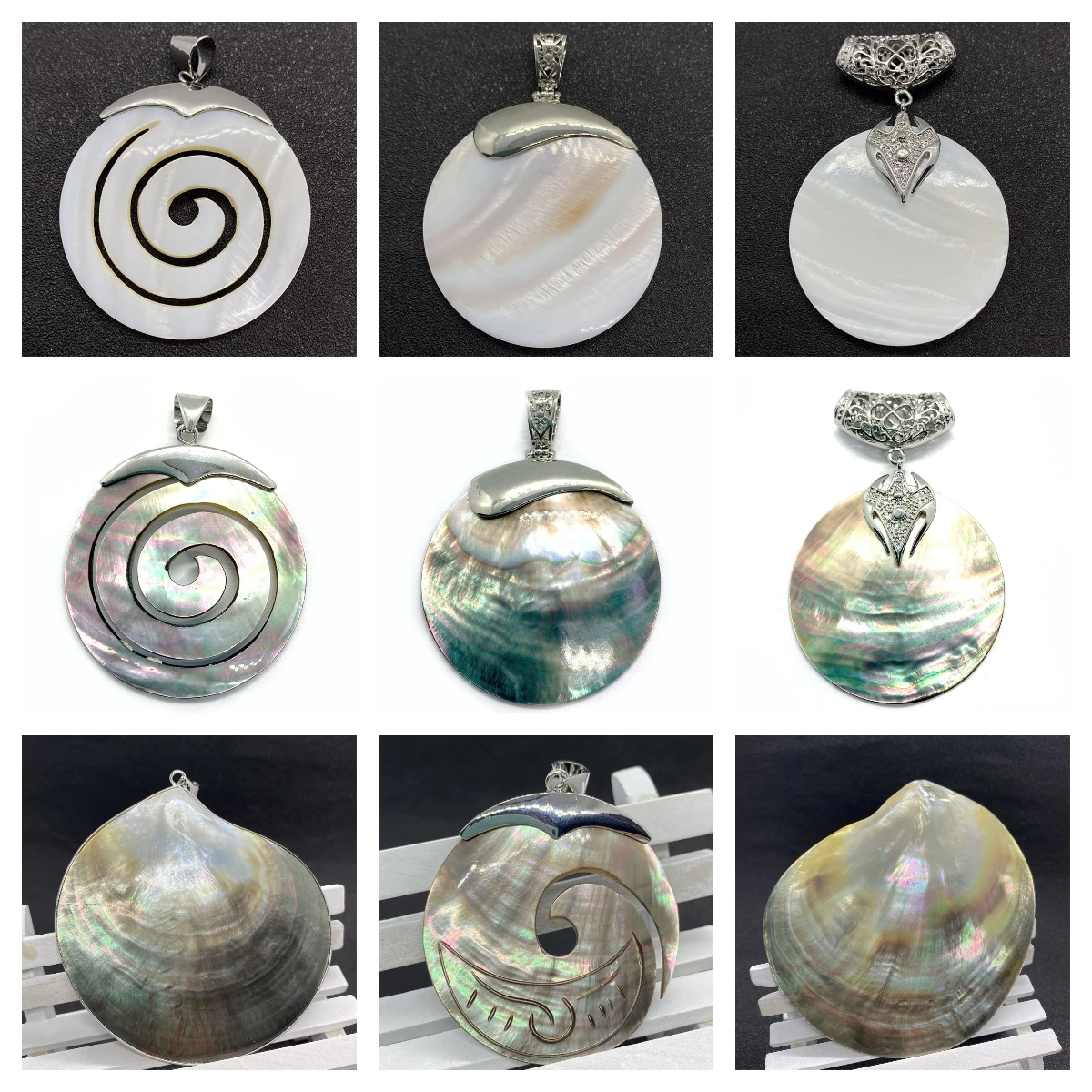 Colgantes de Concha de Nácar Natural en Forma de Abanico para Fabricación de Joyas DIY, Collar para Mujer, Accesorios de Regalo de Joyería Exquisita