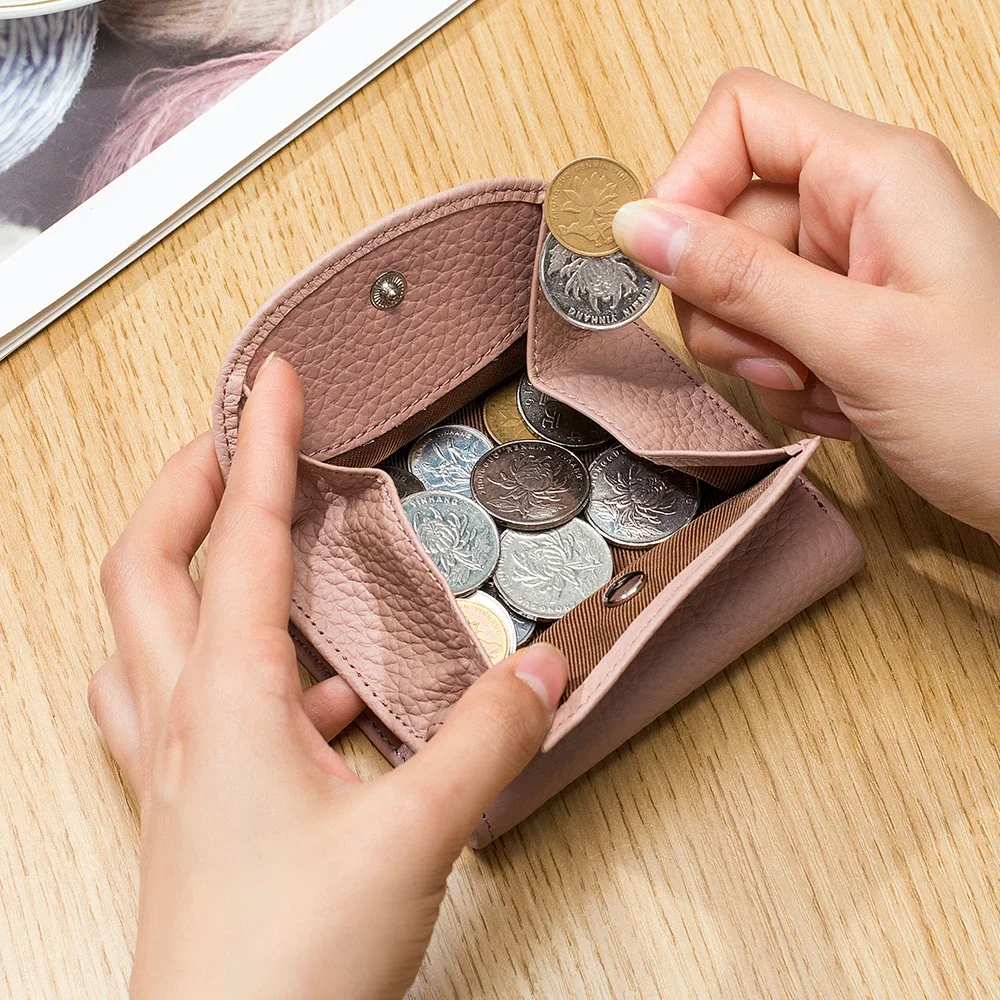 Women Wallet Genuine Leather Rfid Blocking Credit Card Wallets Fashion Girl Wallet Short Compact Cute Small Coin Purse for Women
