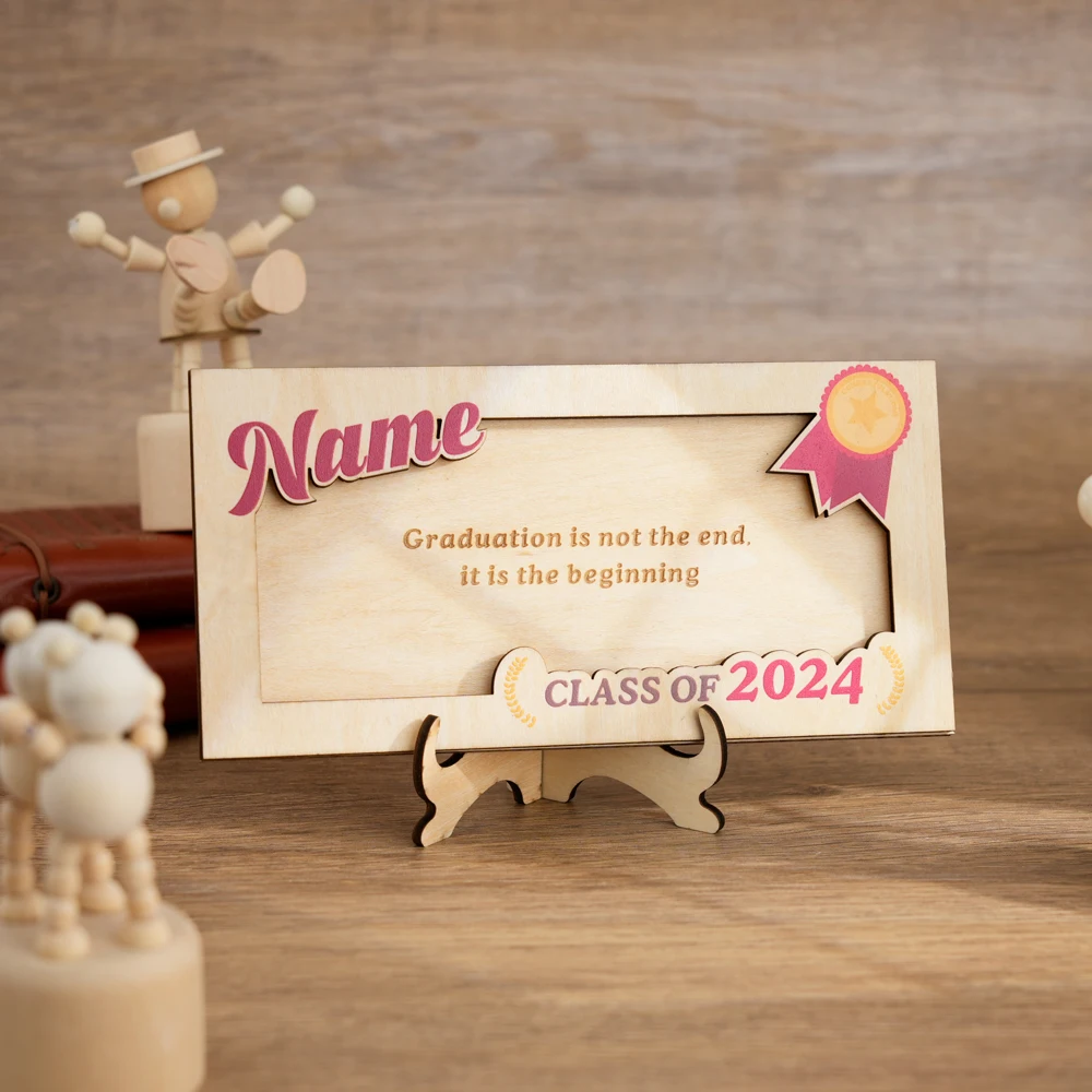 Personalized Name Text  Wood Money Holder Graduation Gift For 2024  Graduation Congratulations Gift