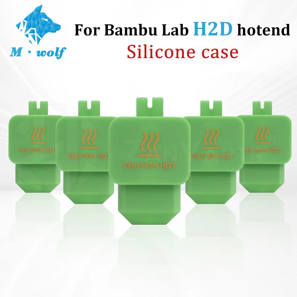 

H2D зеленые силиконовые носки для Bambu Lab, новый комплект нагревательных блоков Hotend, защитный рукав для аксессуаров для 3D-принтеров