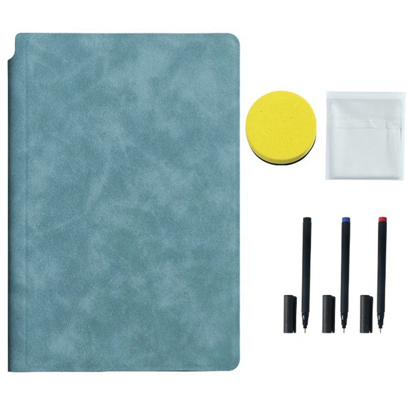 Erasable Small Whiteboard Leather Portable Draft Book Writing Board Desktop Notepad