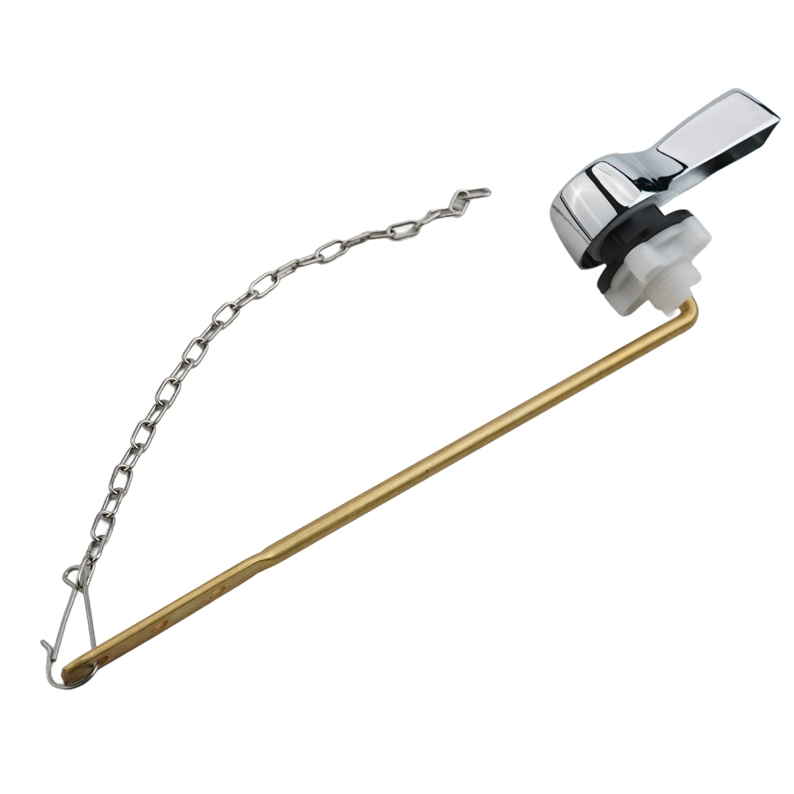 Alignment Flush Handle Zinc Alloy Chain Easy Installation Sturdy Tank Trip Lever Glossy Finish Hardness Three Holes