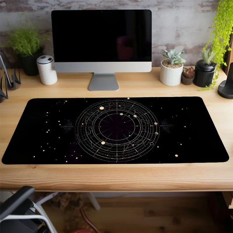 Vintage Iron Art Starry Sky Desk Mat Non Slip Rubber Thick Mouse Pad For Gaming Office Dorm Decor