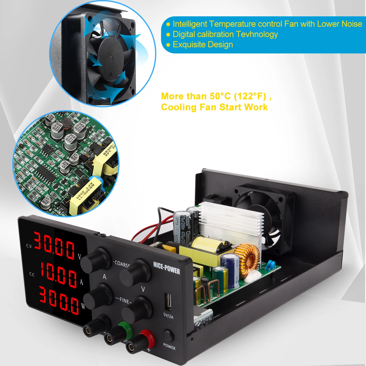 Alimentatore Switching trasformatore di luce da laboratorio USB DC regolabile DC 110V 220V 30V 60V 120V fonte di alimentazione 10A 5A 3A